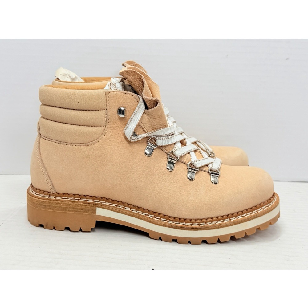 Montelliana 1965 Marlena Hiking Boots Womens 9.5 Beige Nubuck Leather Italy 39.5